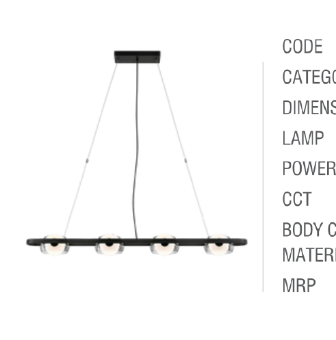 Table Hanging Light - B8707/4