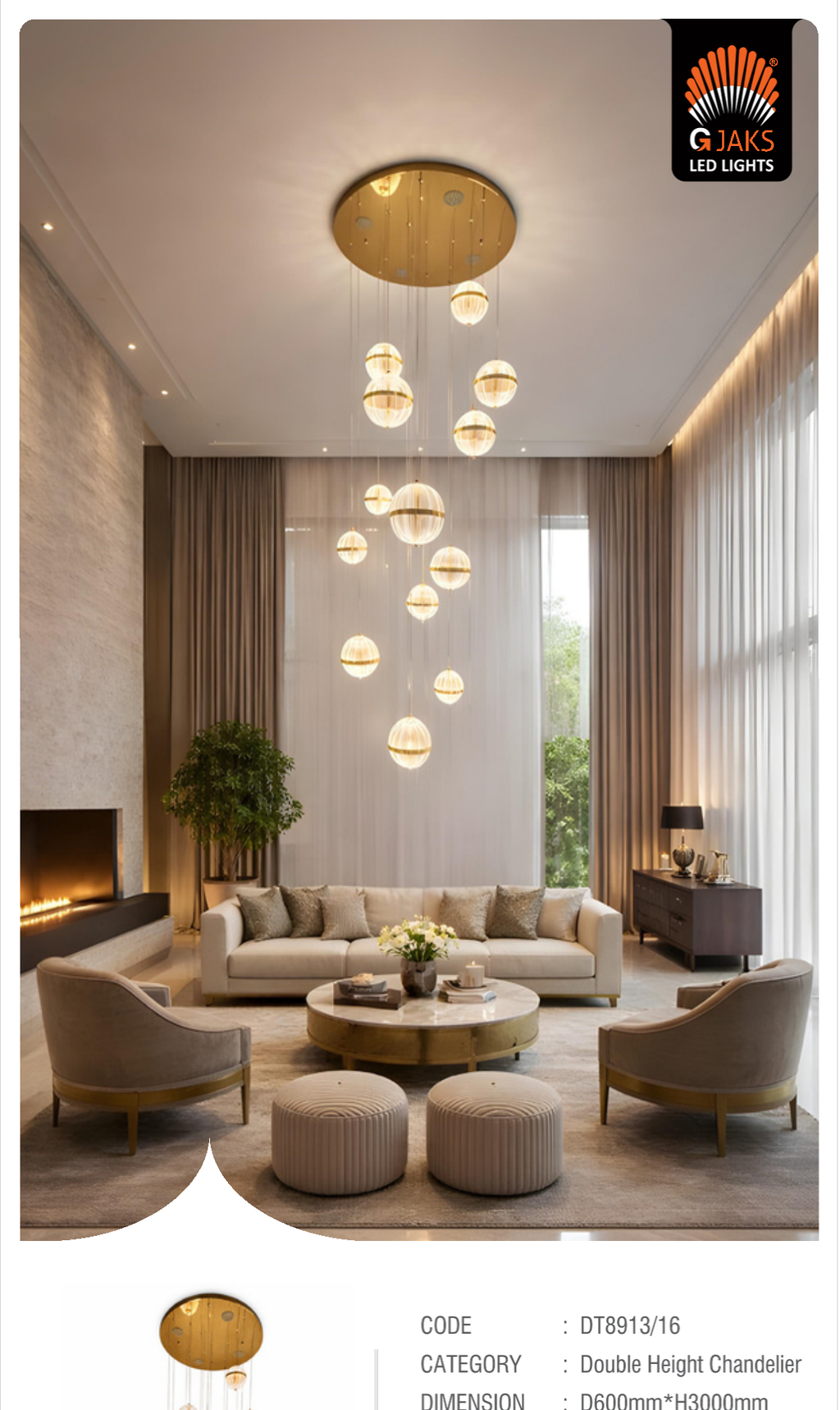 Double Height Chandelier - DT8913/16