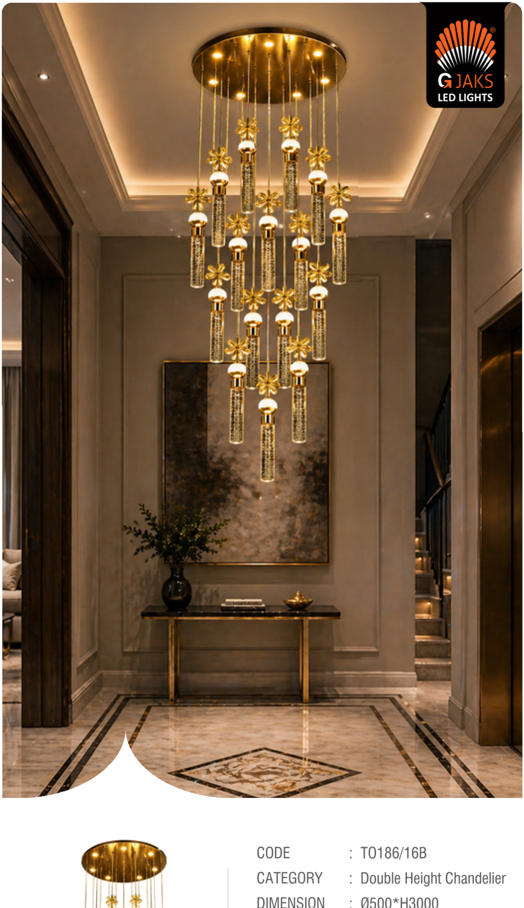 Double Height Chandelier - T0186/16B