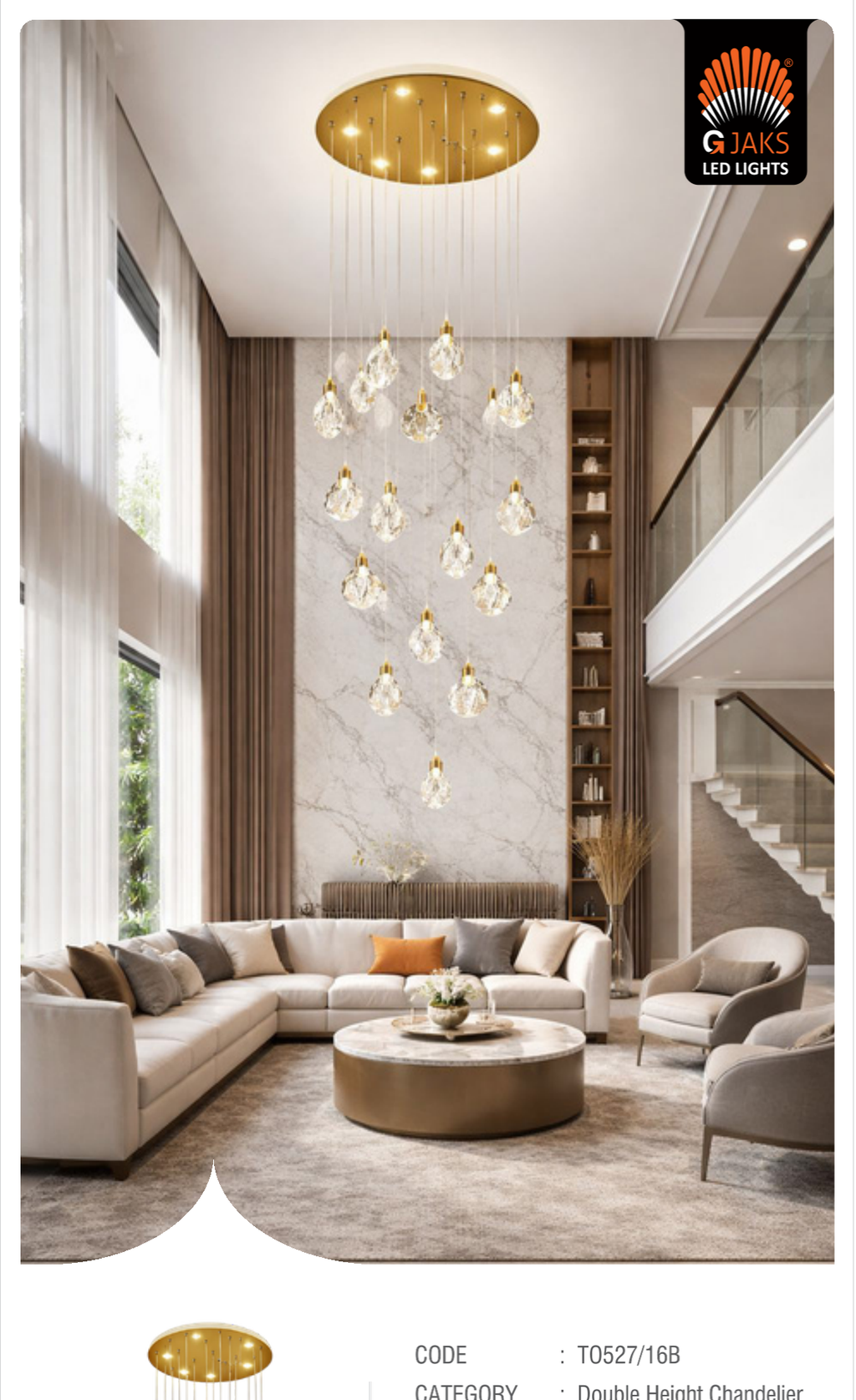 Double Height Chandelier - T0527/16B