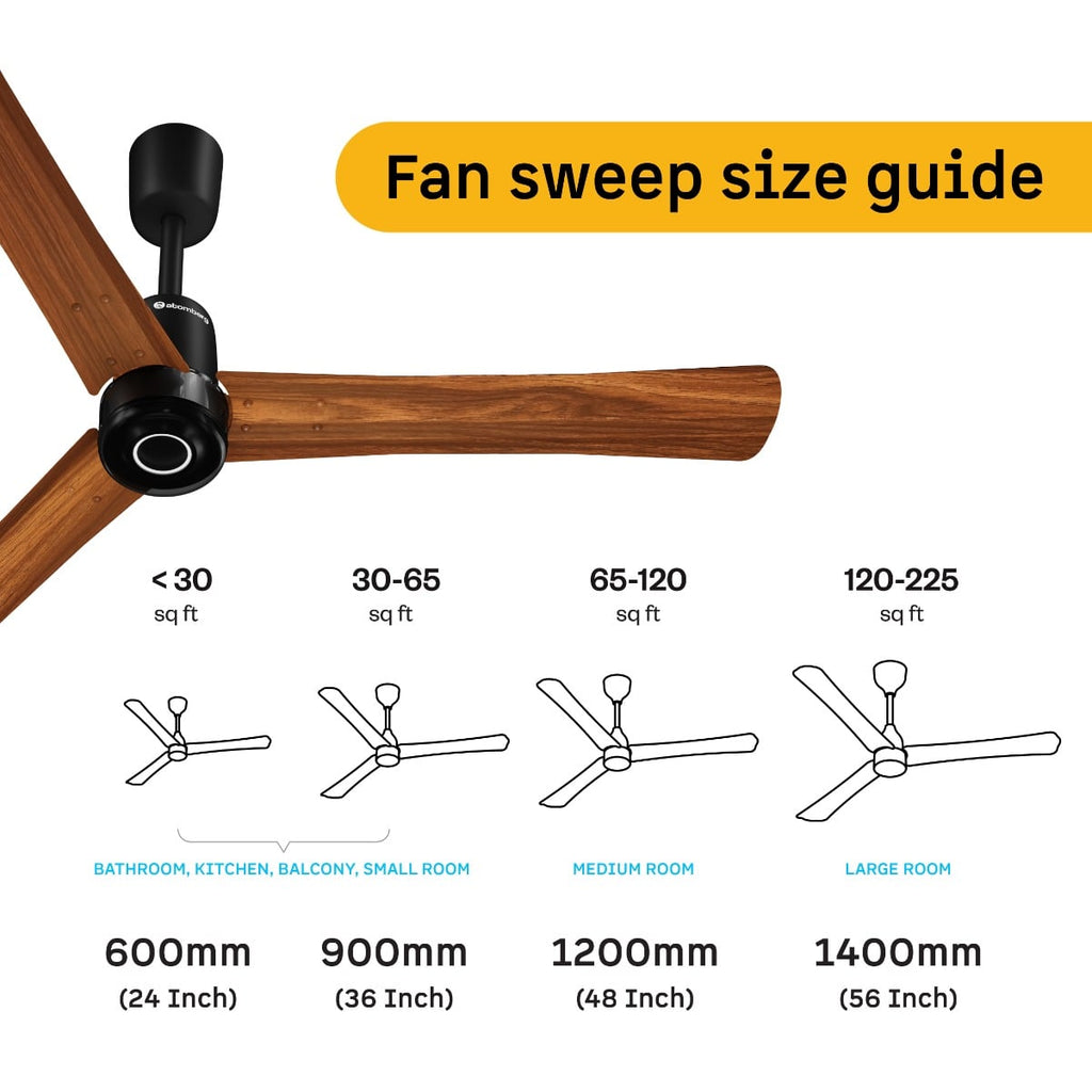 ATOMBERG Renesa Elite Smart Ceiling Fan (Metallic and Wood Colors)